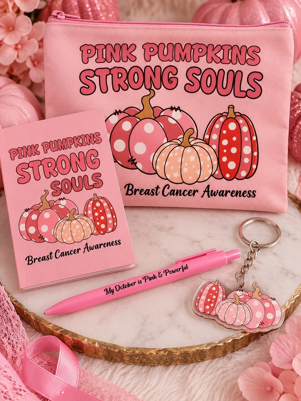 Pink Halloween Breast Cancer Awareness 4-Piece Gift Set!!